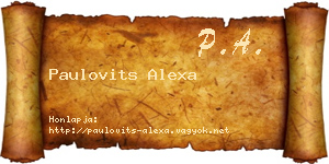 Paulovits Alexa névjegykártya